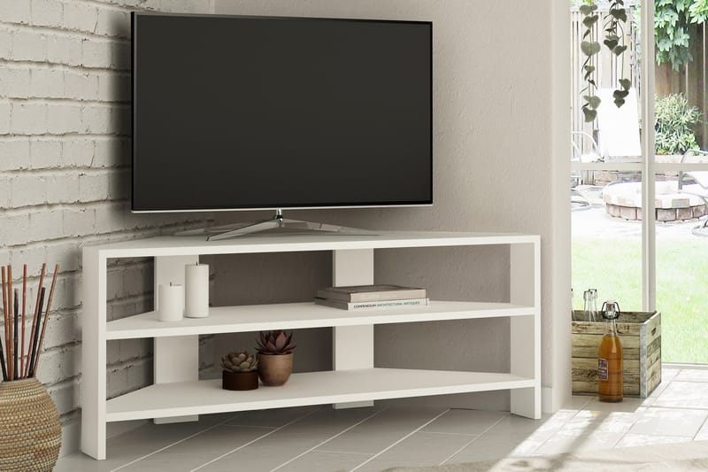 CORALEE Tv-bänk 114 cm Vit - Vit - Möbler - Vardagsrum - Tv-möbler & mediamöbler - Tv-bänkar