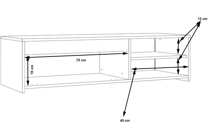 CRANBREE Tv-bänk 120 cm Betonggrå/Vit - Möbler - Vardagsrum - Tv-möbler & mediamöbler - Tv-bänkar