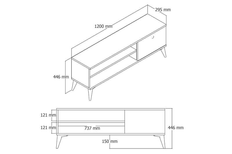 CRATTER Tv-bänk 120 cm Vit - Möbler - Vardagsrum - Tv-möbler & mediamöbler - Tv-bänkar