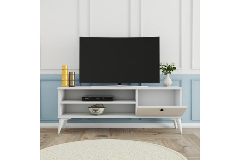 CRATTER Tv-bänk 120 cm Vit - Möbler - Vardagsrum - Tv-möbler & mediamöbler - Tv-bänkar