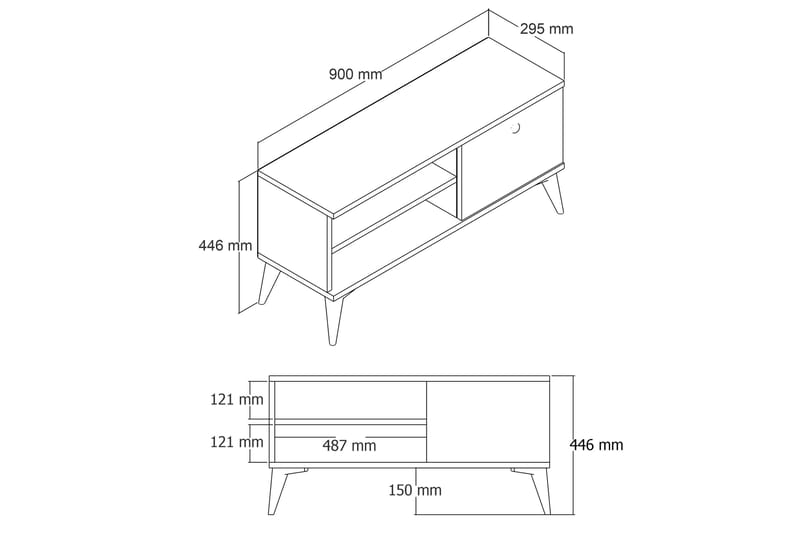 CRATTER Tv-bänk 90 cm Valnöt - Möbler - Vardagsrum - Tv-möbler & mediamöbler - Tv-bänkar