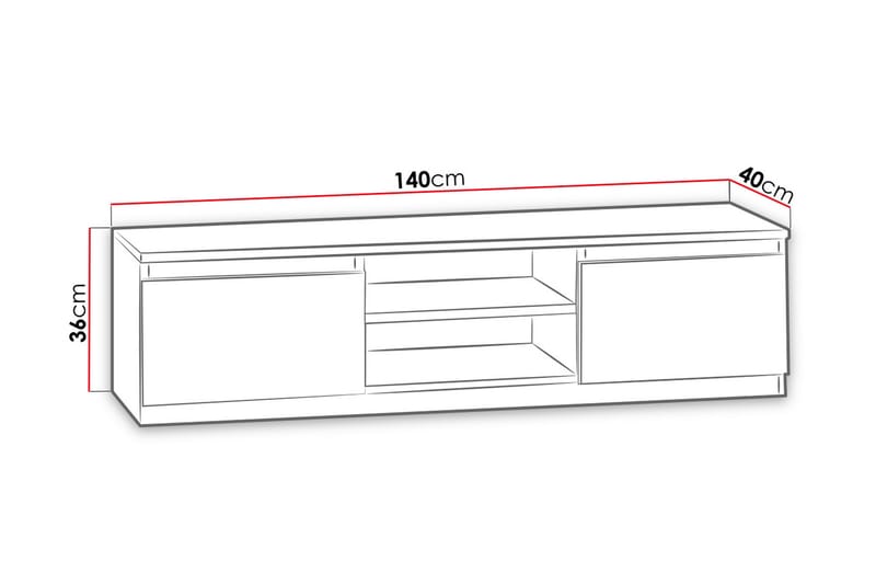 CROTONE TV-bänk 140 Vit - Vit - Möbler - Vardagsrum - Tv-möbler & mediamöbler - Tv-bänkar