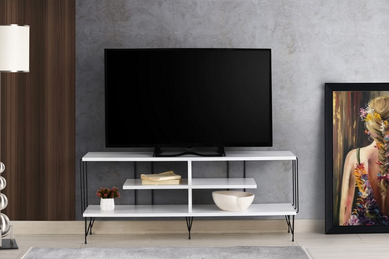 DIEMN Tv-bänk 120 cm Vit - Möbler - Vardagsrum - Tv-möbler & mediamöbler - Tv-bänkar