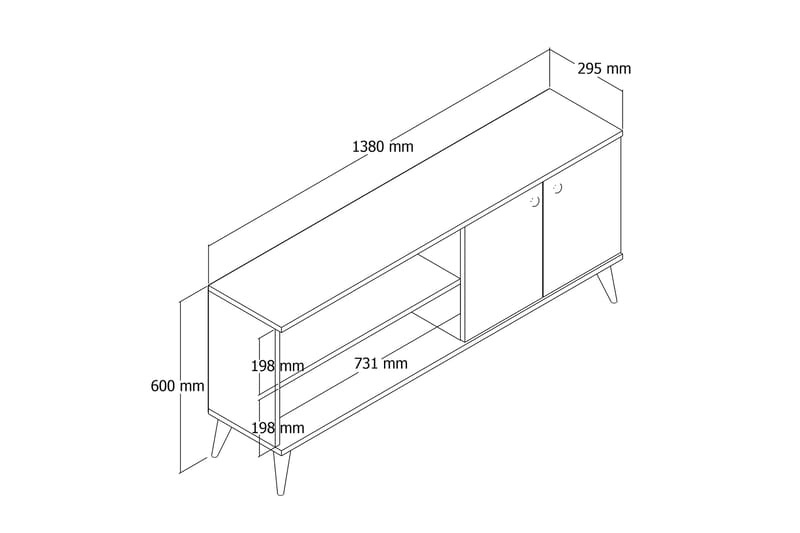 DRAGEN Tv-bänk 138 cm Natur - Tv-bänkar