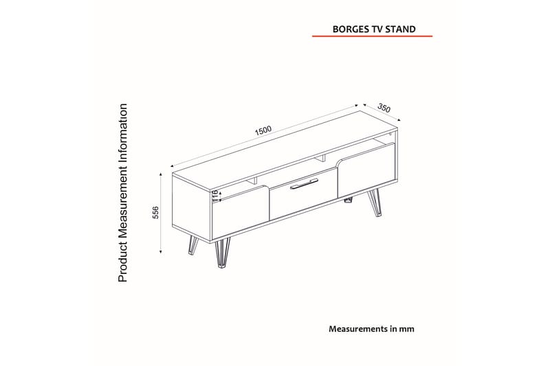 ELBURG Tv-bänk 150 cm Grå/Antracit/Valnöt - Möbler - Vardagsrum - Tv-möbler & mediamöbler - Tv-bänkar