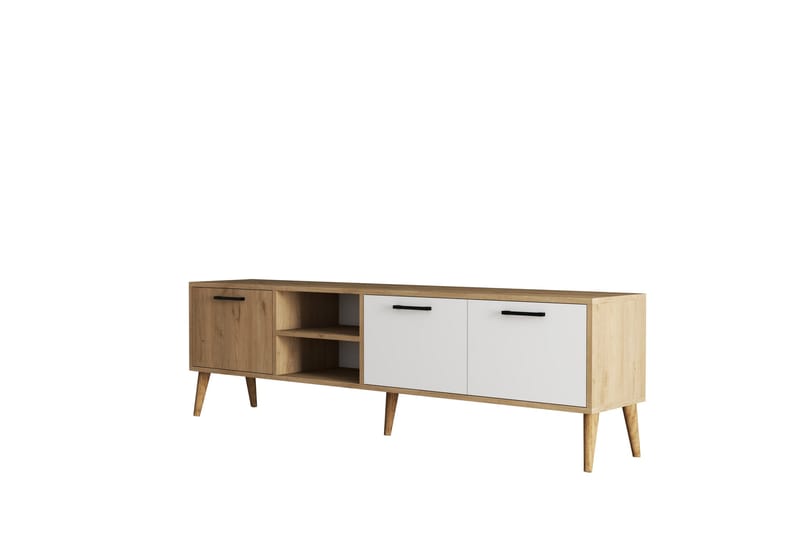 ESSEXA Tv-bänk 180x35 cm Brun/Vit - Möbler - Vardagsrum - Tv-möbler & mediamöbler - Tv-bänkar