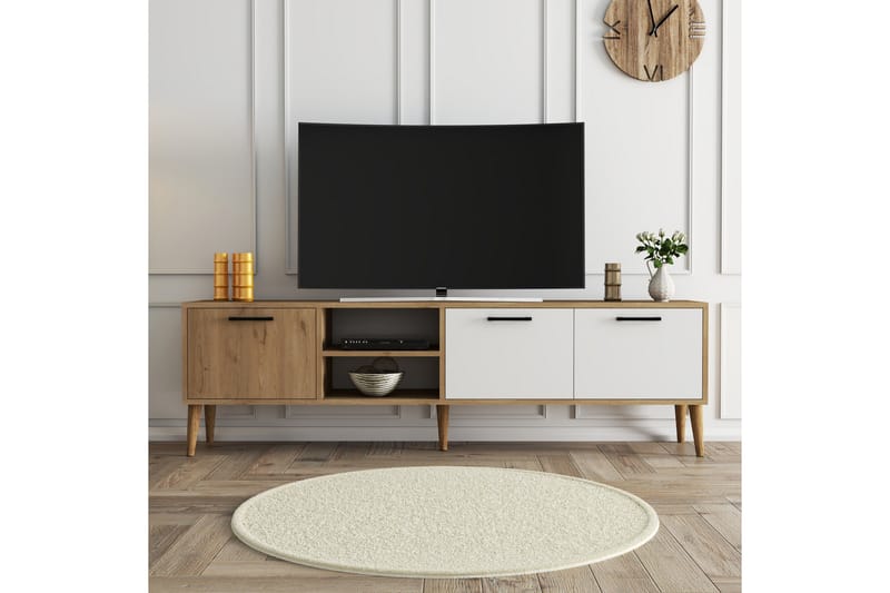 ESSEXA Tv-bänk 180x35 cm Brun/Vit - Möbler - Vardagsrum - Tv-möbler & mediamöbler - Tv-bänkar