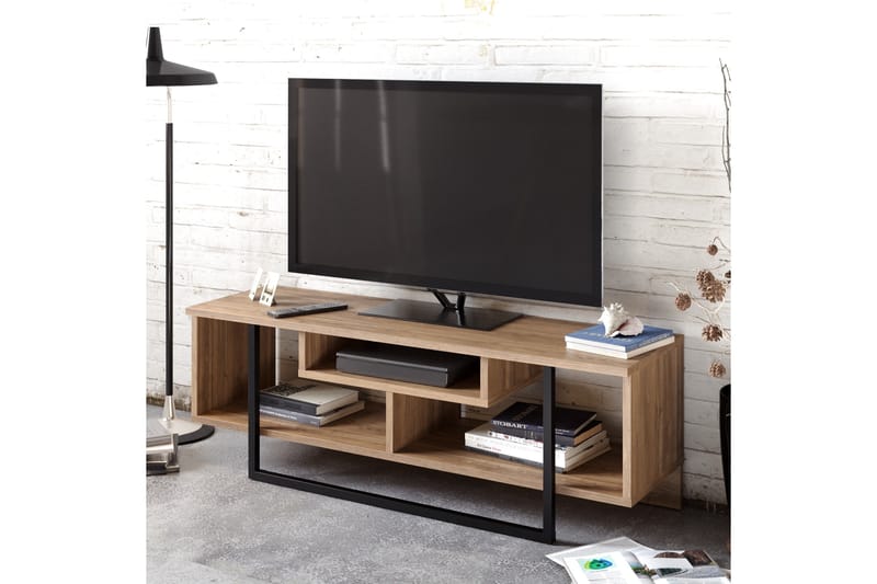 FORDA TV-Bänk 119 cm Valnöt/Svart - Möbler - Vardagsrum - Tv-möbler & mediamöbler - Tv-bänkar