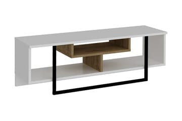 FORDA TV-Bänk 119 cm Vit/Svart/Ek