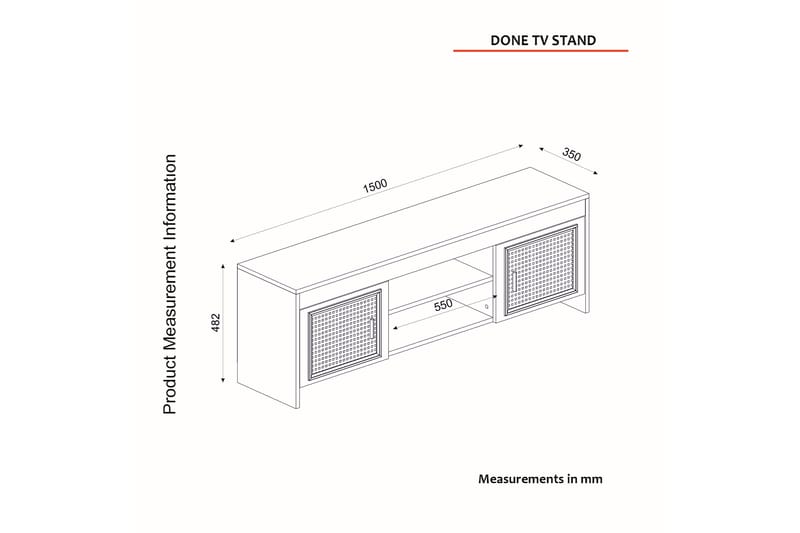 GRANCEN Tv-bänk 150 cm Vit/Mörkbrun - Möbler - Vardagsrum - Tv-möbler & mediamöbler - Tv-bänkar