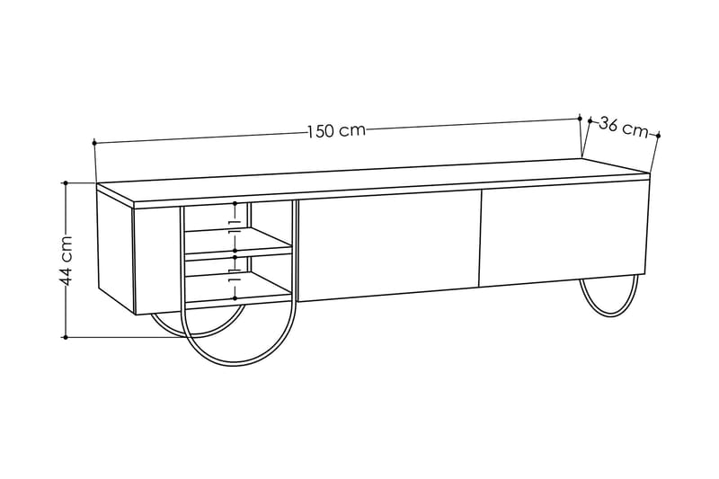 GRANLUND TV-bänk 150 cm Brun - Grå - Möbler - Vardagsrum - Tv-möbler & mediamöbler - Tv-bänkar