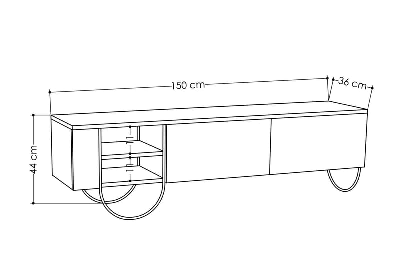 GRANLUND TV-bänk 150 cm Vit - Möbler - Vardagsrum - Tv-möbler & mediamöbler - Tv-bänkar