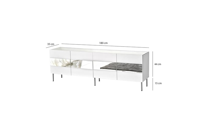 HARIPALA Tv-bänk 180 cm Silver - Möbler - Vardagsrum - Tv-möbler & mediamöbler - Tv-bänkar