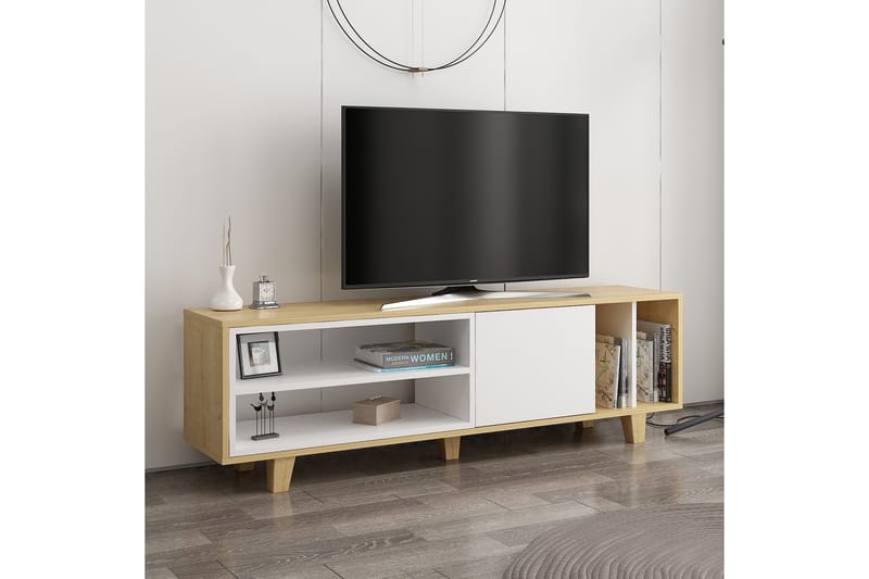 HEMER Tv-bänk 160 cm Natur/Vit - Möbler - Vardagsrum - Tv-möbler & mediamöbler - Tv-bänkar