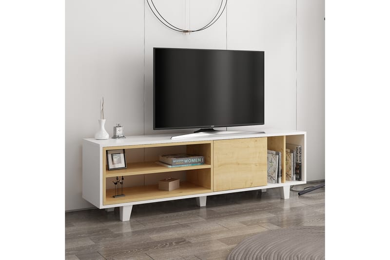 HEMER Tv-bänk 160 cm Natur/Vit - Möbler - Vardagsrum - Tv-möbler & mediamöbler - Tv-bänkar