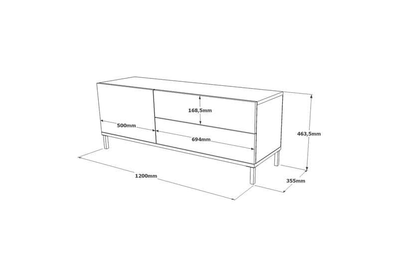 HOLOSKO Tv-bänk 120 cm Silver/Svart - Möbler - Vardagsrum - Tv-möbler & mediamöbler - Tv-bänkar