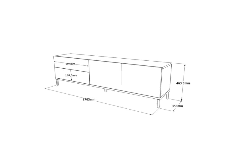 HOLOSKO Tv-bänk 170 cm Natur/Svart - Möbler - Vardagsrum - Tv-möbler & mediamöbler - Tv-b�änkar