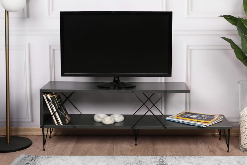 JAENNIS Tv-bänk 120 cm Antracit - Möbler - Vardagsrum - Tv-möbler & mediamöbler - Tv-bänkar