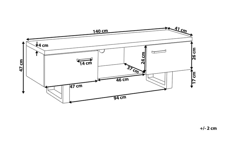 JENIVA TV-Bänk 140 cm Trä/Natur - Möbler - Vardagsrum - Tv-möbler & mediamöbler - Tv-bänkar