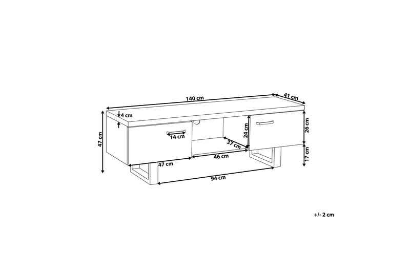 JENIVA TV-Bänk 140 cm Trä/Natur - Möbler - Vardagsrum - Tv-möbler & mediamöbler - Tv-bänkar