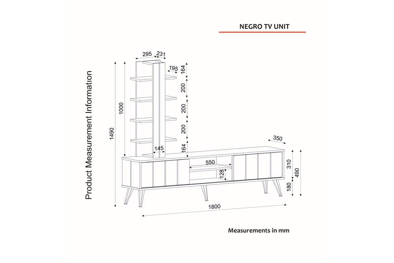 JHORST Tv-bänk 180 cm Mörkbrun - Möbler - Vardagsrum - Tv-möbler & mediamöbler - Tv-bänkar