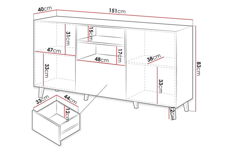 Juniskär Tv-bänk 40x82x150  cm Svart - Möbler - Vardagsrum - Tv-möbler & mediamöbler - Tv-bänkar