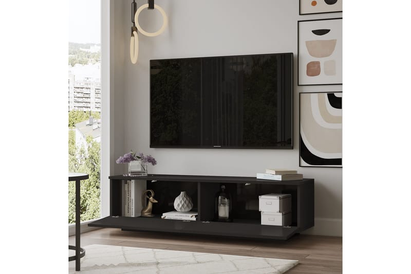 KANNOR Tv-bänk 140 cm Svart - Möbler - Vardagsrum - Tv-möbler & mediamöbler - Tv-bänkar