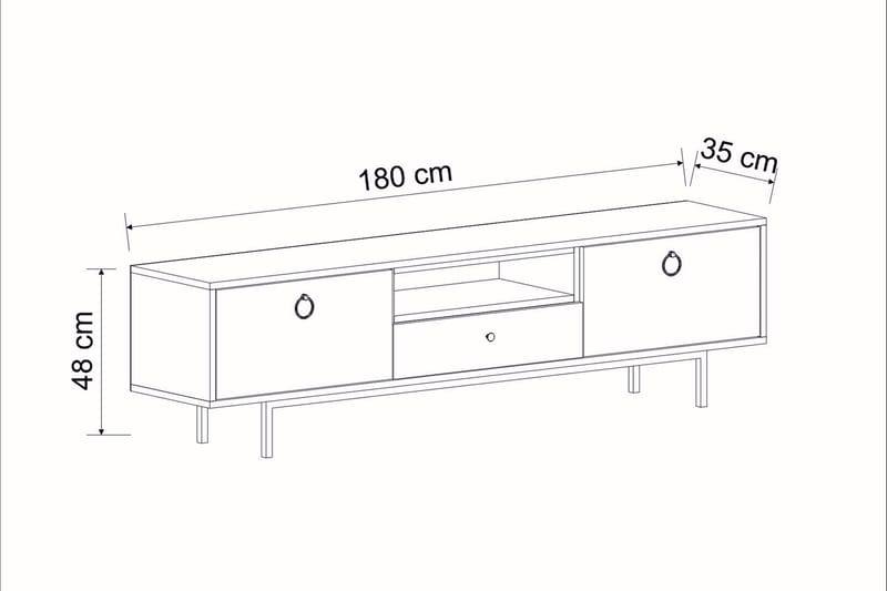 KARAVI Tv-bänk 180 cm Antracit - Möbler - Vardagsrum - Tv-möbler & mediamöbler - Tv-bänkar