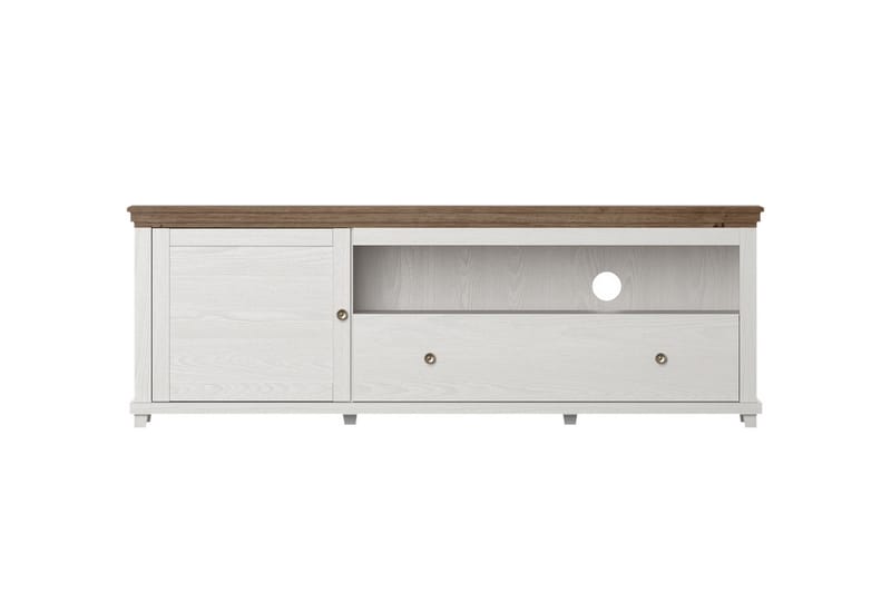 KENSTONE Tv-bänk 181 cm  Vit/Natur - Möbler - Vardagsrum - Tv-möbler & mediamöbler - Tv-bänkar