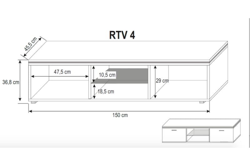 KIRKENDAHL TV-Bänk 150 cm Vit - Möbler - Vardagsrum - Tv-möbler & mediamöbler - Tv-bänkar