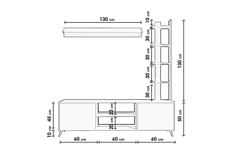 KOLEJI Tv-bänk 180 cm Vit - Möbler - Vardagsrum - Tv-möbler & mediamöbler - Tv-bänkar