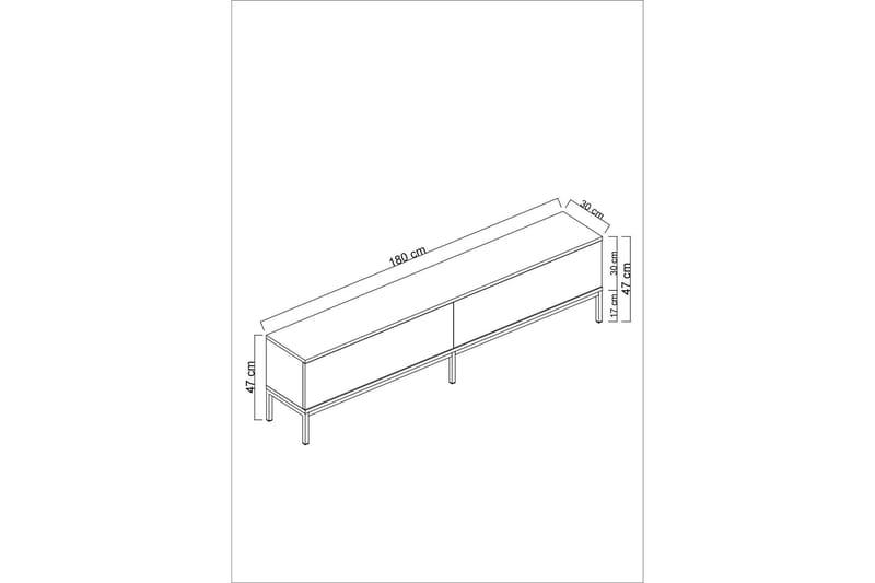 KRISTY Tv-bänk 180 cm Vit/Silver - Möbler - Vardagsrum - Tv-möbler & mediamöbler - Tv-bänkar