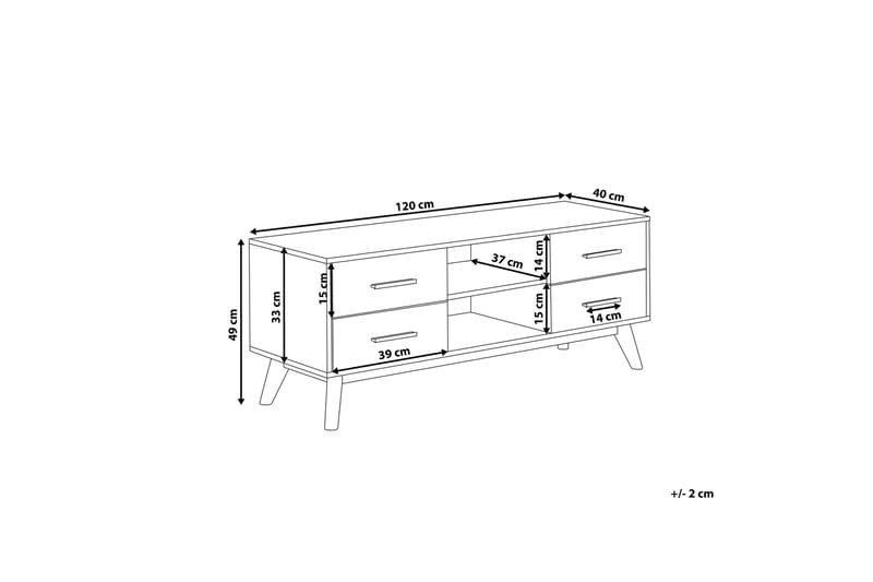 LAMELA TV-bänk 120 cm Vit - Möbler - Vardagsrum - Tv-möbler & mediamöbler - Tv-bänkar