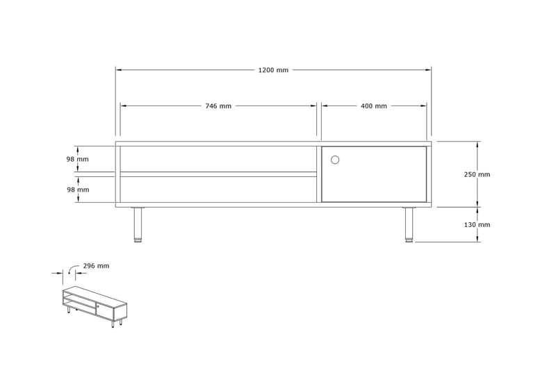 LANDAR Tv-bänk 120 cm Antracit - Möbler - Vardagsrum - Tv-möbler & mediamöbler - Tv-bänkar