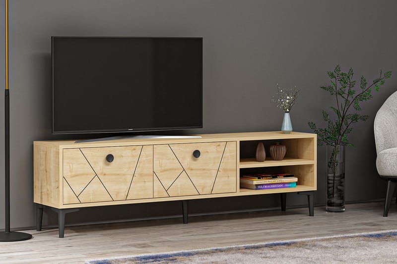 LAROY Tv-bänk 150 cm Ljus Natur - Möbler - Vardagsrum - Tv-möbler & mediamöbler - Tv-bänkar