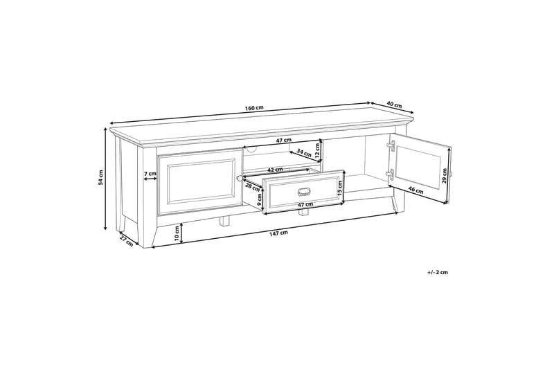 LEEBRICK TV-Bänk 160 cm Vit - Möbler - Vardagsrum - Tv-möbler & mediamöbler - Tv-bänkar