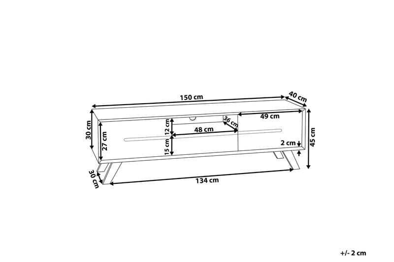 LENNEA TV-Bänk 150 cm Vit - Möbler - Vardagsrum - Tv-möbler & mediamöbler - Tv-bänkar