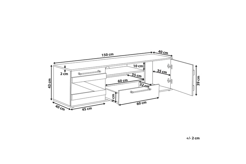 LEUTER TV-Bänk 150 cm Natur/Svart - Möbler - Vardagsrum - Tv-möbler & mediamöbler - Tv-bänkar