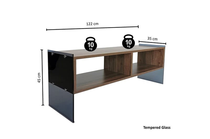 LIKVIDA TV-bänk 122 cm Brun - Mörkbrun - Möbler - Vardagsrum - Tv-möbler & mediamöbler - Tv-bänkar