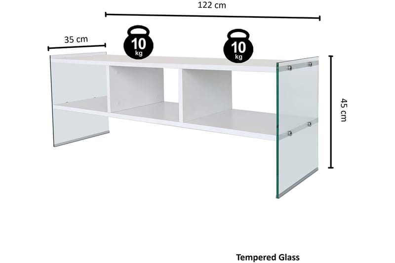 LIKVIDA TV-bänk 122 cm Vit - Vit - Möbler - Vardagsrum - Tv-möbler & mediamöbler - Tv-bänkar