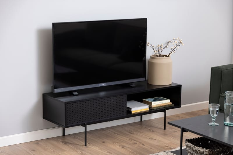 LOPESI Tv-bänk 40 cm Svart - Möbler - Vardagsrum - Tv-möbler & mediamöbler - Tv-bänkar