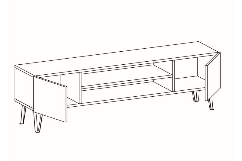 LOURDES Tv-bänk 160 cm Natur/Antracit - Trä/natur/Antracit - Möbler - Vardagsrum - Tv-möbler & mediamöbler - Tv-bänkar