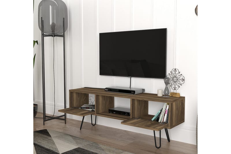 MARJORIE Tv-bänk 120 cm Valnöt - Valnöt - Möbler - Vardagsrum - Tv-möbler & mediamöbler - Tv-bänkar