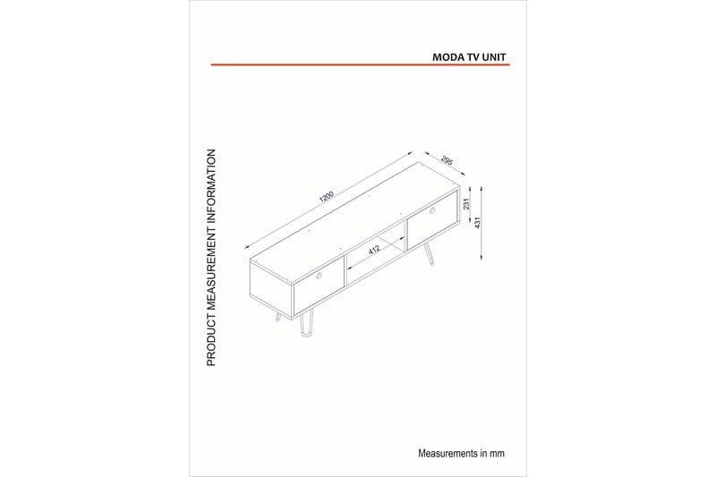 MARJORIE Tv-bänk 120 cm Valnöt - Valnöt - Möbler - Vardagsrum - Tv-möbler & mediamöbler - Tv-bänkar