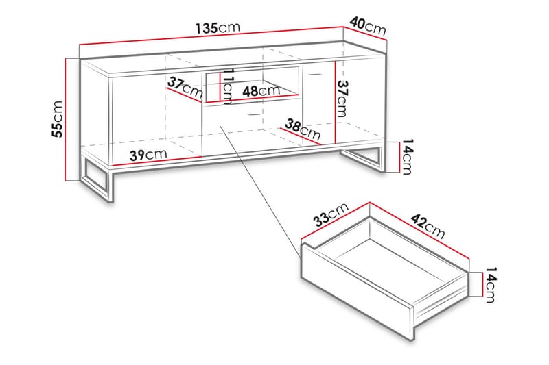 MASILINGWE TV-bänk 135 cm - Möbler - Vardagsrum - Tv-möbler & mediamöbler - Tv-bänkar