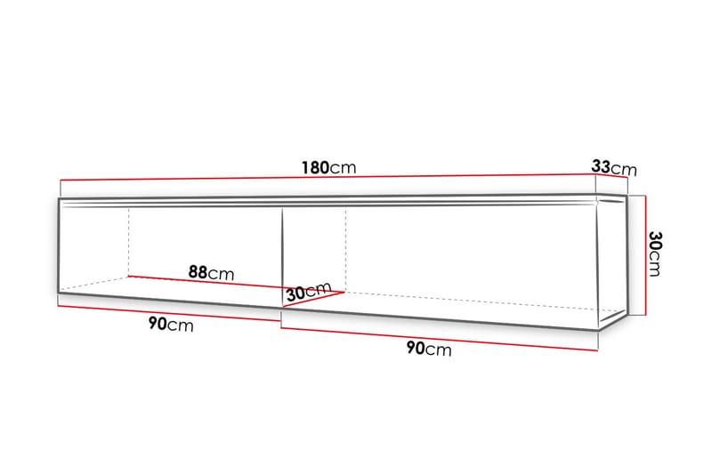 MEILLAC TV-bänk 180 cm LED-belysning Vit|Grå|Vit LED - Möbler - Vardagsrum - Tv-möbler & mediamöbler - Tv-bänkar