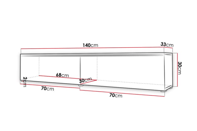 MEILLAC TV-bänk LED-belysning Trä/Natur|Vit LED - Möbler - Vardagsrum - Tv-möbler & mediamöbler - Tv-bänkar