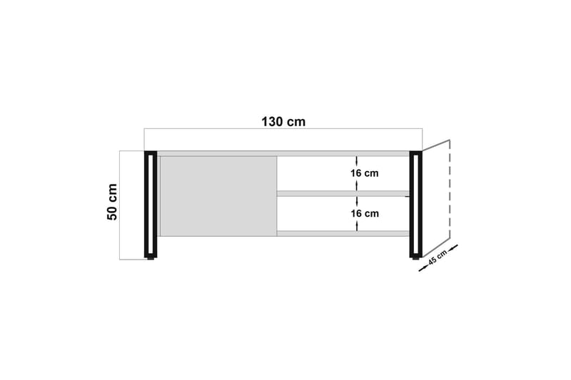 MELGOSA Tv-bänk 130 cm Natur/Svart - Möbler - Vardagsrum - Tv-möbler & mediamöbler - Tv-bänkar