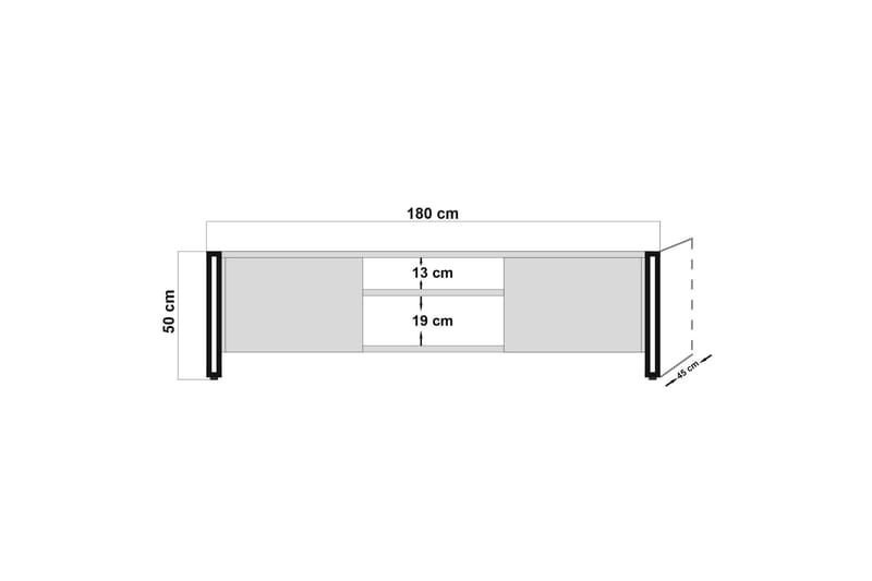 MELGOSA Tv-bänk 180 cm Natur/Svart - Möbler - Vardagsrum - Tv-möbler & mediamöbler - Tv-bänkar