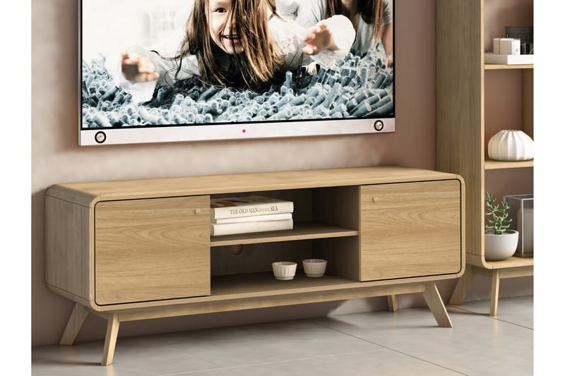 MUNCIE Tv-bänk 140 cm Natur - Möbler - Vardagsrum - Tv-möbler & mediamöbler - Tv-bänkar